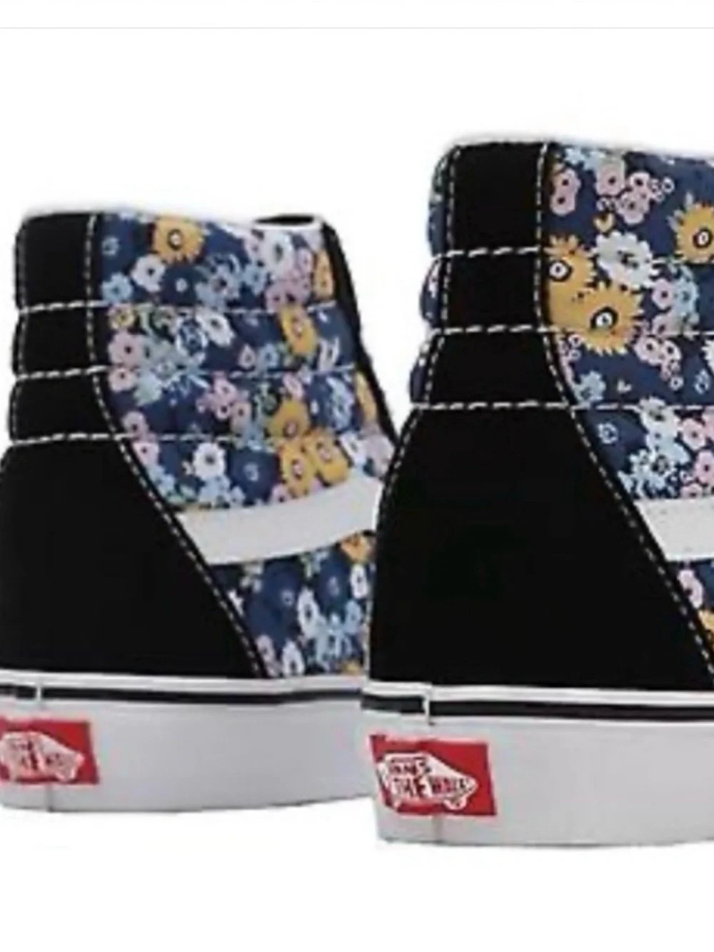 Womens Vans SK8 Hi Floral Black White Suede & Canvas Skate- Woman’s size 9 NWOT